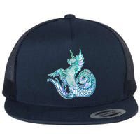 Unicorn Mermaid Hippocampus Flat Bill Trucker Hat