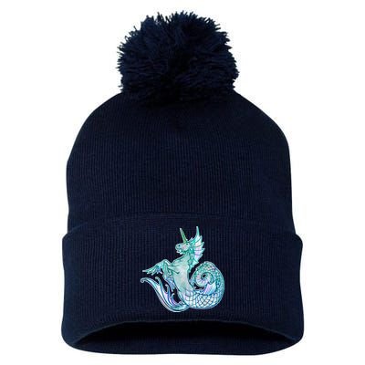 Unicorn Mermaid Hippocampus Pom Pom 12in Knit Beanie