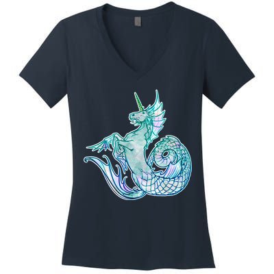 Unicorn Mermaid Hippocampus Women's V-Neck T-Shirt