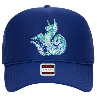 Unicorn Mermaid Hippocampus High Crown Mesh Back Trucker Hat