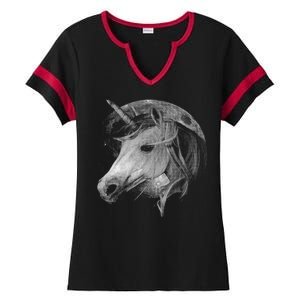 Unicorn Moon Ladies Halftime Notch Neck Tee