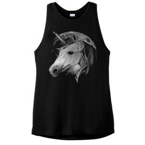 Unicorn Moon Ladies PosiCharge Tri-Blend Wicking Tank