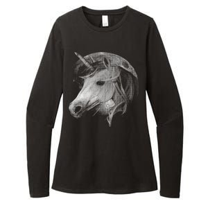 Unicorn Moon Womens CVC Long Sleeve Shirt