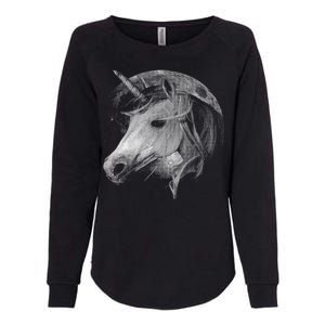 Unicorn Moon Womens California Wash Sweatshirt