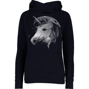 Unicorn Moon Womens Funnel Neck Pullover Hood