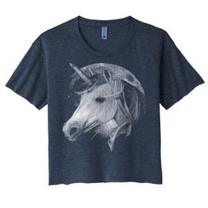 Unicorn Moon Women's Crop Top Tee