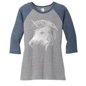 Unicorn Moon Women's Tri-Blend 3/4-Sleeve Raglan Shirt