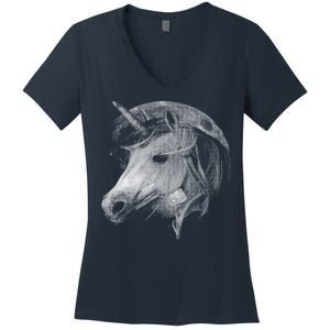 Unicorn Moon Women's V-Neck T-Shirt