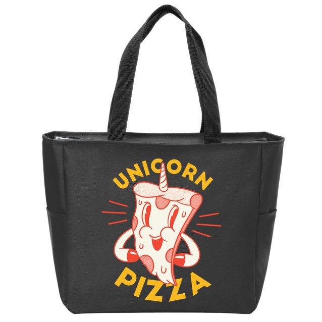 Unicorn Pizza Zip Tote Bag