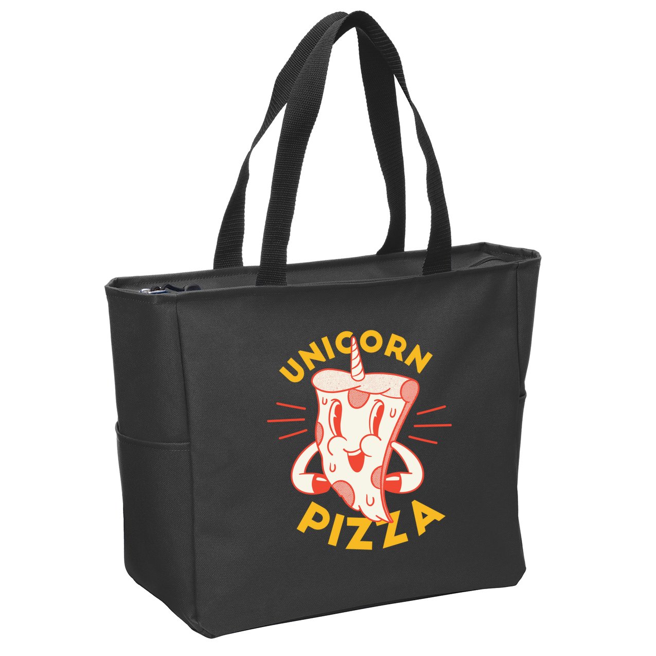 Unicorn Pizza Zip Tote Bag
