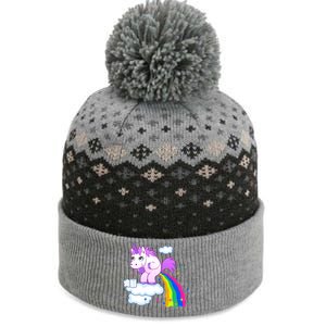 Unicorn Pooping A Rainbow The Baniff Cuffed Pom Beanie