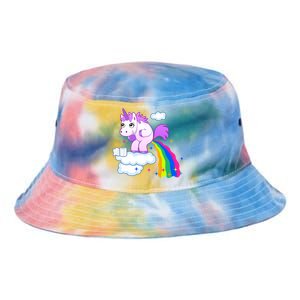 Unicorn Pooping A Rainbow Tie Dye Newport Bucket Hat