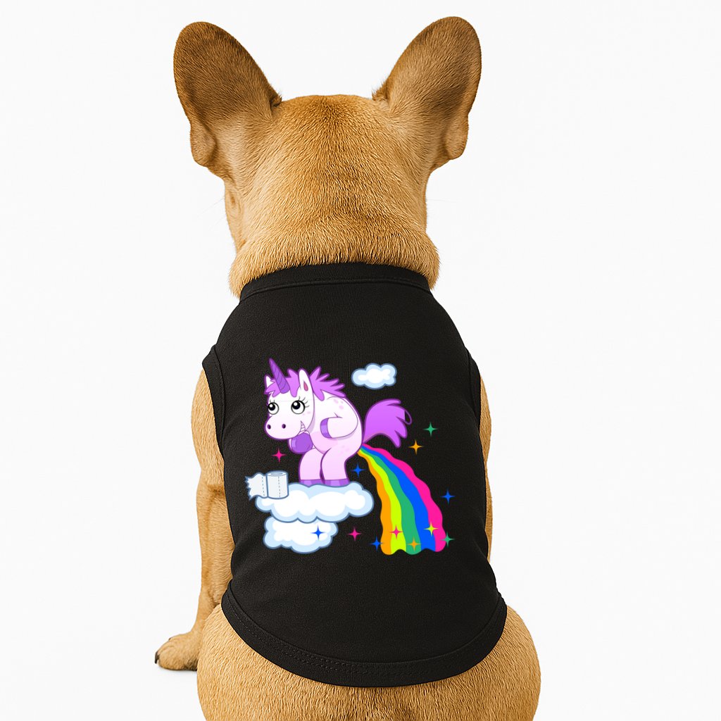 Unicorn Pooping A Rainbow Doggie Tank