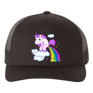 Unicorn Pooping A Rainbow Yupoong Adult 5-Panel Trucker Hat