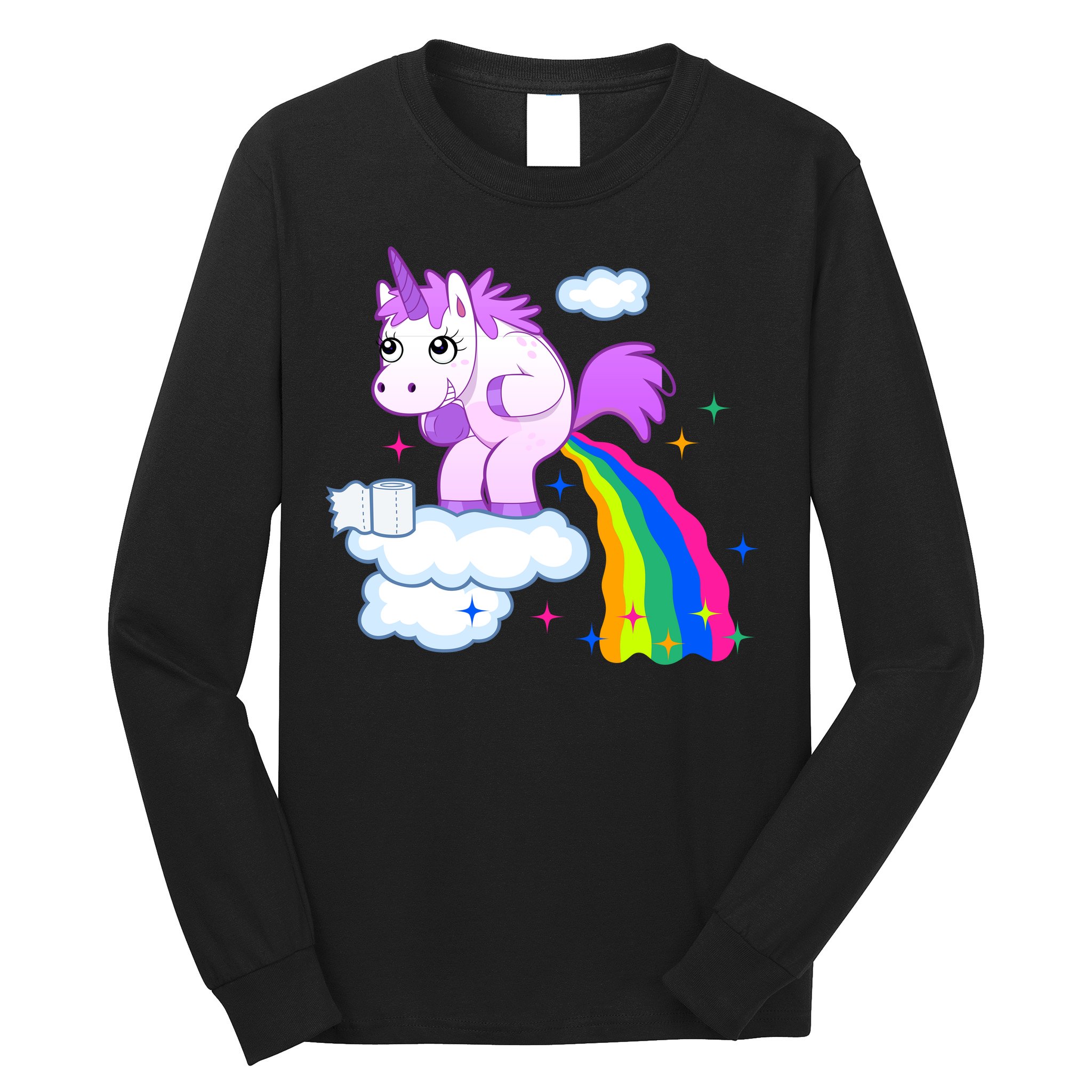 Unicorn Pooping A Rainbow Long Sleeve Shirt