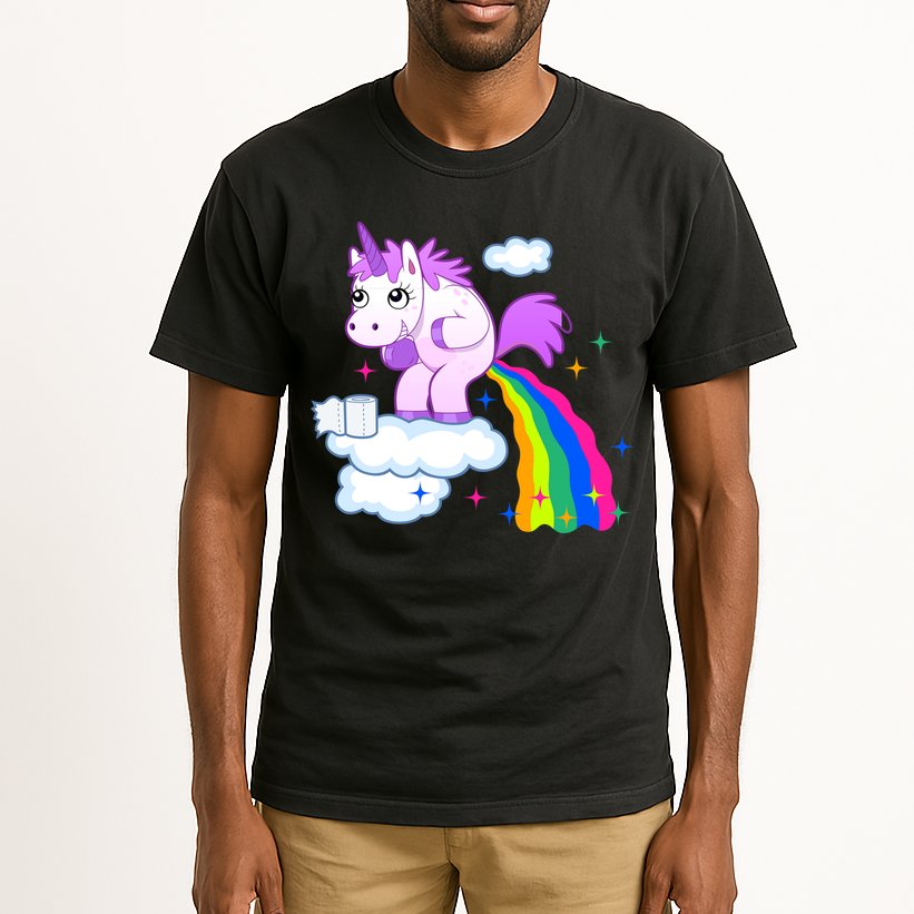 Unicorn Pooping A Rainbow Tall T-Shirt