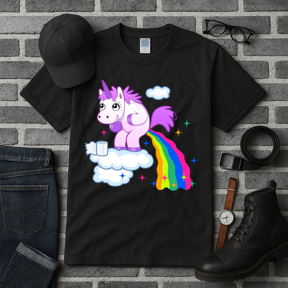Unicorn Pooping A Rainbow Tall T-Shirt
