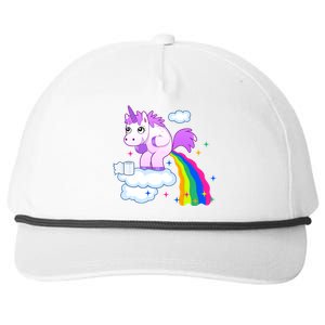 Unicorn Pooping A Rainbow Snapback Five-Panel Rope Hat