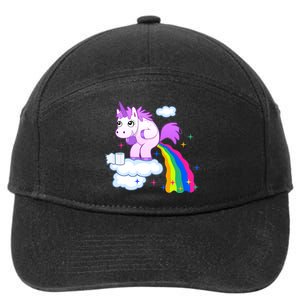 Unicorn Pooping A Rainbow 7-Panel Snapback Hat