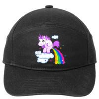 Unicorn Pooping A Rainbow 7-Panel Snapback Hat