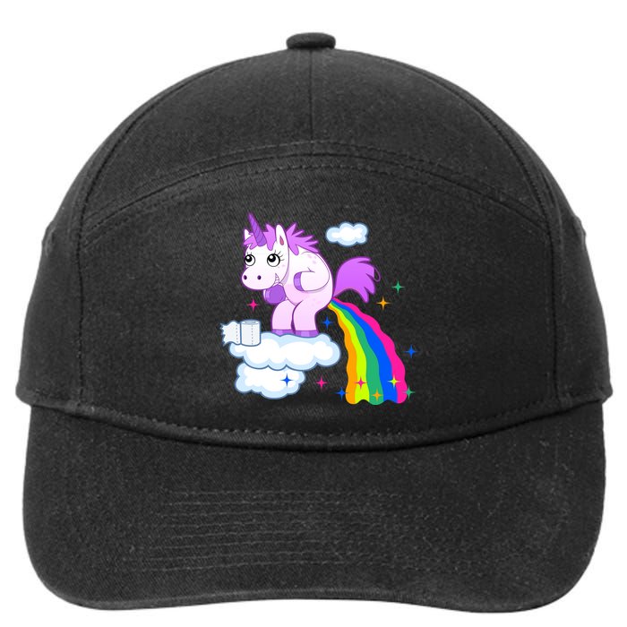 Unicorn Pooping A Rainbow 7-Panel Snapback Hat