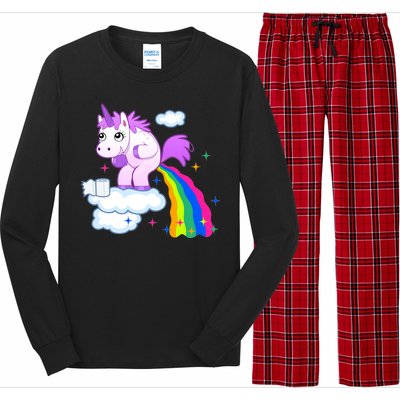 Unicorn Pooping A Rainbow Long Sleeve Pajama Set