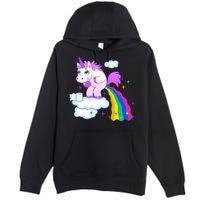 Unicorn Pooping A Rainbow Premium Pullover Hoodie