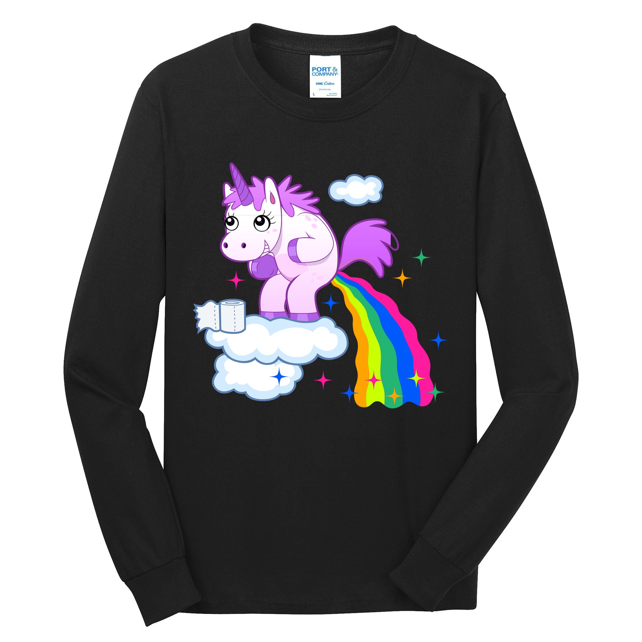 Unicorn Pooping A Rainbow Tall Long Sleeve T-Shirt