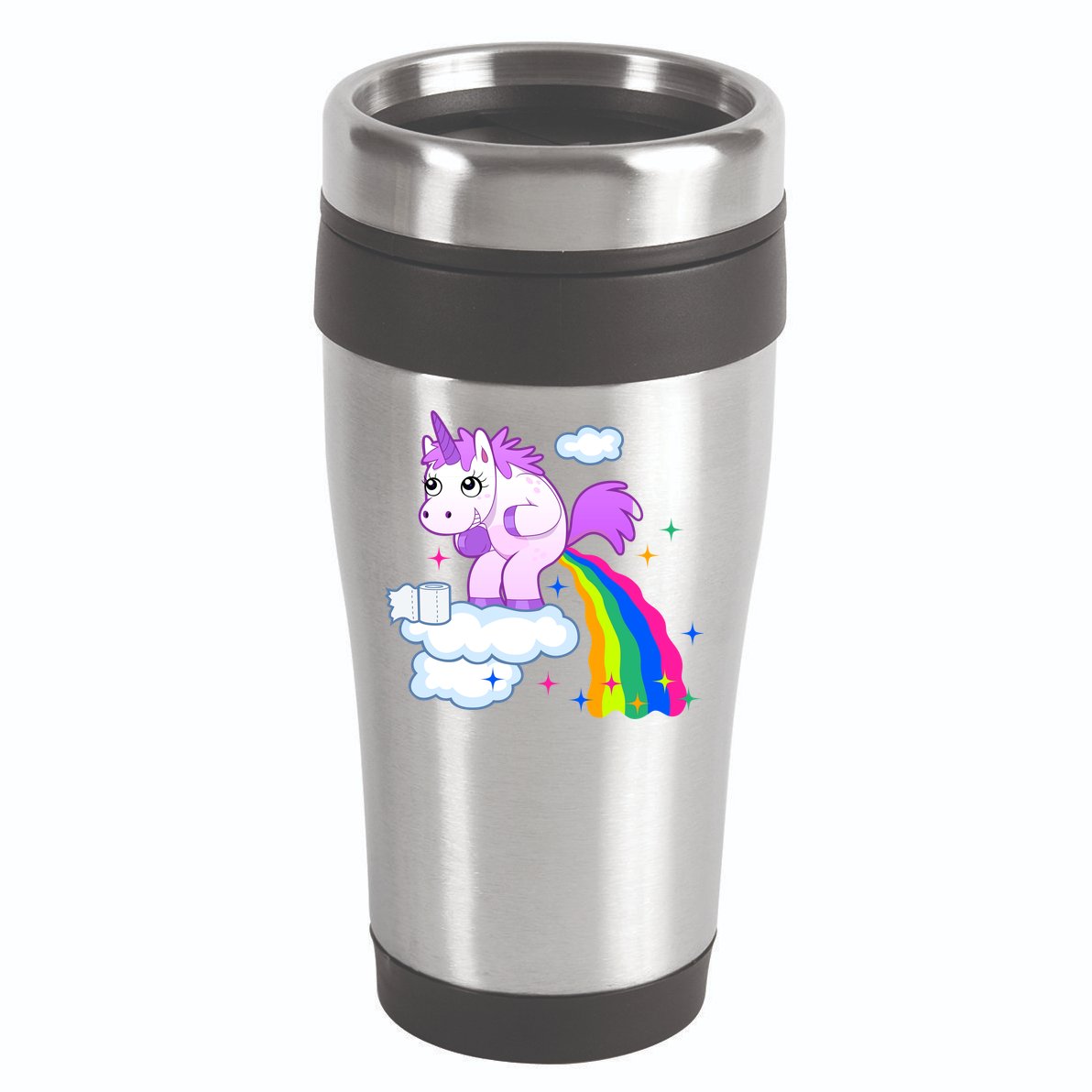 Unicorn Pooping A Rainbow 16oz Travel Tumbler