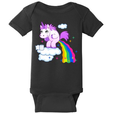 Unicorn Pooping A Rainbow Baby Bodysuit