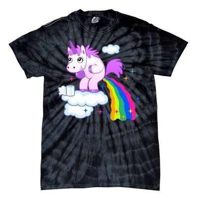 Unicorn Pooping A Rainbow Tie-Dye T-Shirt