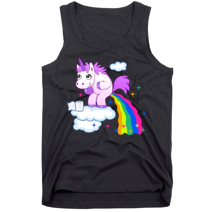 Unicorn Pooping A Rainbow Tank Top