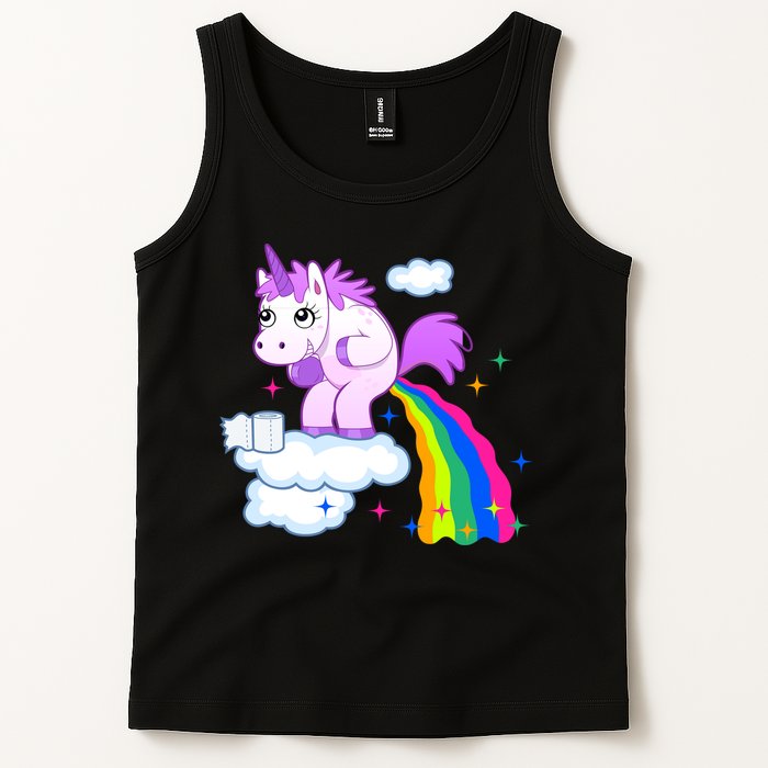 Unicorn Pooping A Rainbow Tank Top