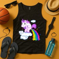 Unicorn Pooping A Rainbow Tank Top