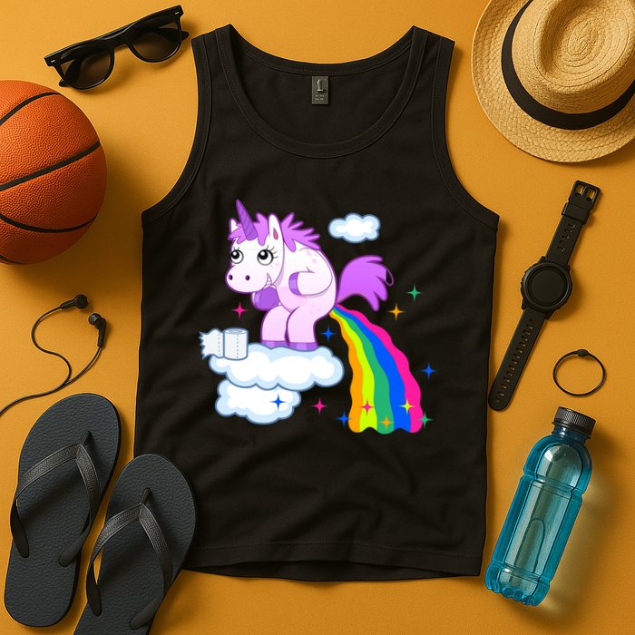 Unicorn Pooping A Rainbow Tank Top