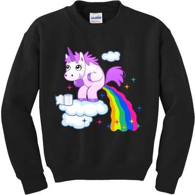Unicorn Pooping A Rainbow Kids Sweatshirt