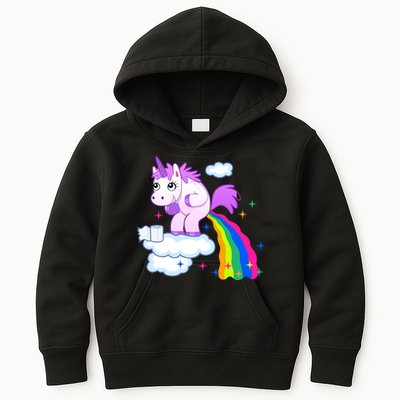 Unicorn Pooping A Rainbow Kids Hoodie