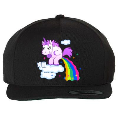 Unicorn Pooping A Rainbow Wool Snapback Cap