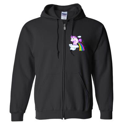 Unicorn Pooping A Rainbow Full Zip Hoodie