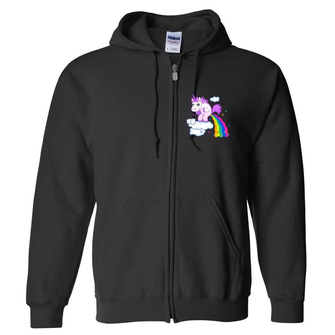 Unicorn Pooping A Rainbow Full Zip Hoodie
