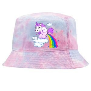 Unicorn Pooping A Rainbow Tie-Dyed Bucket Hat