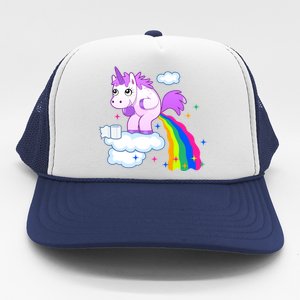 Unicorn Pooping A Rainbow Trucker Hat