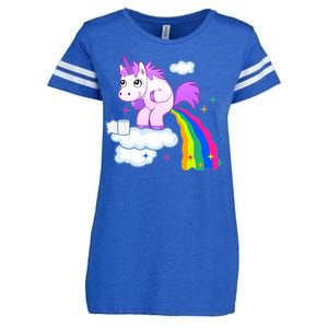 Unicorn Pooping A Rainbow Enza Ladies Jersey Football T-Shirt