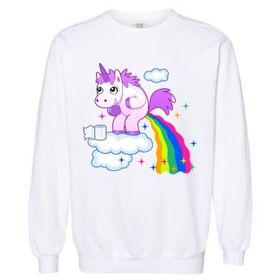 Unicorn Pooping A Rainbow Garment-Dyed Sweatshirt