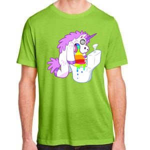 Unicorn Pukes Rainbow In The Toilet Adult ChromaSoft Performance T-Shirt