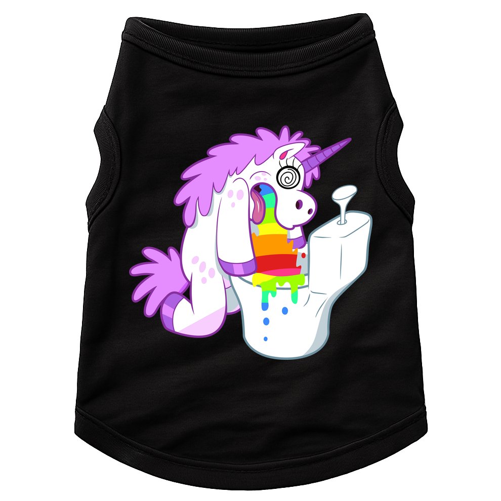 Unicorn Pukes Rainbow In The Toilet Doggie Tank