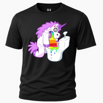 Unicorn Pukes Rainbow In The Toilet Performance Shirt