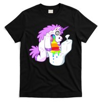 Unicorn Pukes Rainbow In The Toilet T-Shirt