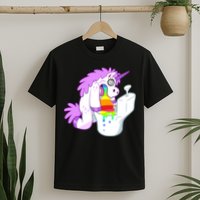 Unicorn Pukes Rainbow In The Toilet T-Shirt