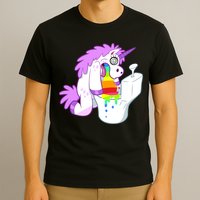 Unicorn Pukes Rainbow In The Toilet T-Shirt